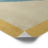 Biber Lake Blue Fish Vintage Reise Poster (Ecke)