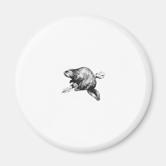 Biber Line Art Logo Magnet (Vorne)