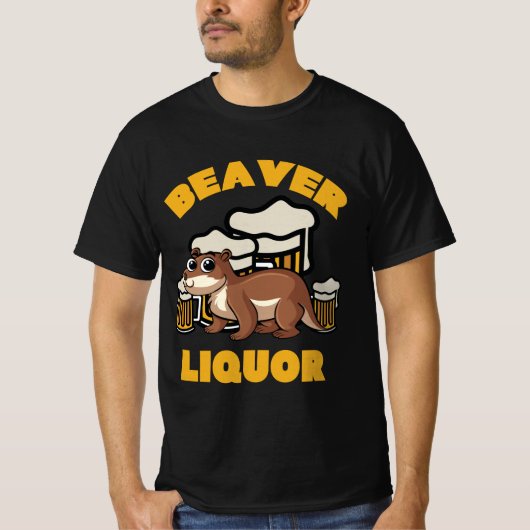 Biber Liquor Drink Pun Animal Lover Geschenk T-Shirt (Vorderseite)