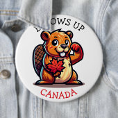 Biber mit Ahornleder und Elbos Up Canada Big Button (Beispiel)