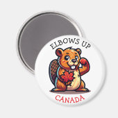 Biber mit Ahornleder und Elbos Up Canada Big Magnet (Vorderseite/Rückseite)