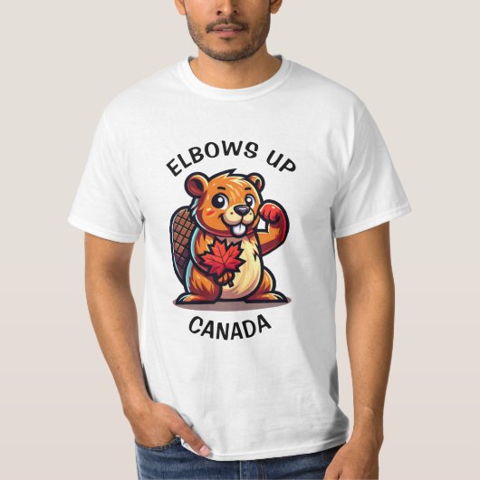 Biber mit Ahornleder und Elbos Up Canada Big T-Shirt (Vorderseite)