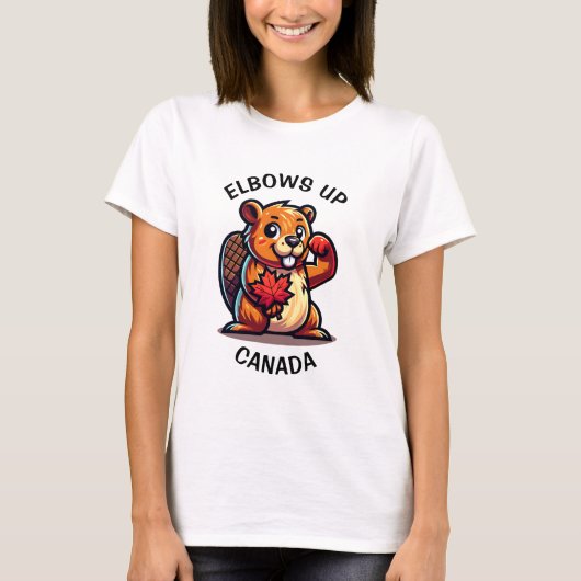 Biber mit Ahornleder und Elbos Up Canada Big T-Shirt (Vorderseite)