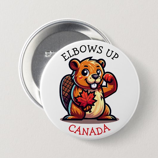 Biber mit Ahornleder und Elbos Up Canada Button (Vorne & Hinten)