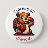 Biber mit Ahornleder und Elbos Up Canada Button (Vorderseite)