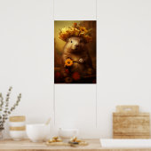 Biber mit Anhängern auf dem Kopf Poster (Küche)