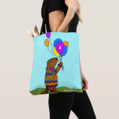 Biber mit Balloons, Personalisierte Kinder Niedlic Tasche (Von Nahem)