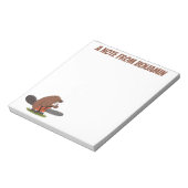 Biber mit Kettensäge Cartoon Notizblock (Rotiert)