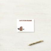 Biber mit Kettensäge Cartoon Post-it Klebezettel (Auf Schreibtisch)