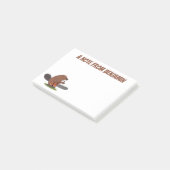 Biber mit Kettensäge Cartoon Post-it Klebezettel (angewinkelt)