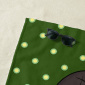 Biber mit Kettensäge, lustige Cartoon-Illustration Strandtuch (Beispiel)