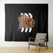 Biber mit Kürbiskopf - Halloween-Biber Wandteppich (Beispiel (Horizontal))