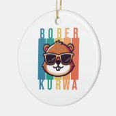 Biber mit Sonnenbrille Keramik Ornament (Links)