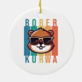 Biber mit Sonnenbrille Keramik Ornament (Hinten)