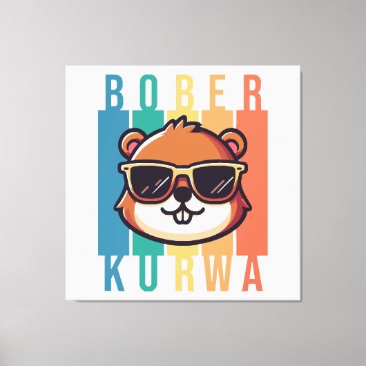 Biber mit Sonnenbrille Leinwanddruck (Vorderseite)
