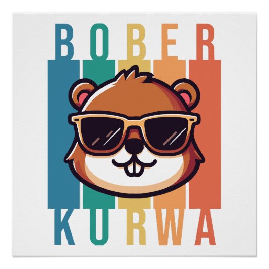 Biber mit Sonnenbrille Poster (Vorderseite)