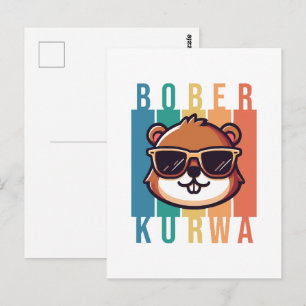 Biber mit Sonnenbrille Postkarte