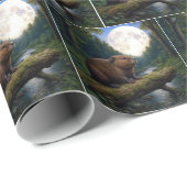 Biber-Mond in einem Wald Geschenkpapier (Rolleneckpunkt)