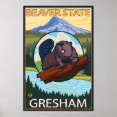 Biber & Mt. Hood - Gresham, Oregon Poster (Vorne)