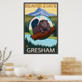 Biber & Mt. Hood - Gresham, Oregon Poster (Küche)
