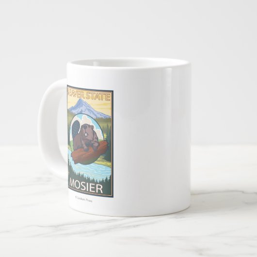 Biber & Mt. Hood - Mosier, Oregon Jumbo-Tasse (Vorderseite Links)