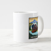 Biber & Mt. Hood - Mosier, Oregon Jumbo-Tasse (Vorderseite Rechts)
