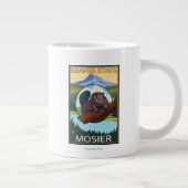 Biber & Mt. Hood - Mosier, Oregon Jumbo-Tasse (Rechts)