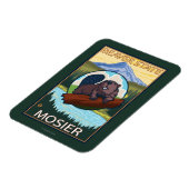 Biber & Mt. Hood - Mosier, Oregon Magnet (Linke Seite)