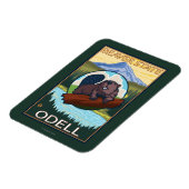 Biber & Mt. Hood - Odell, Oregon Magnet (Linke Seite)