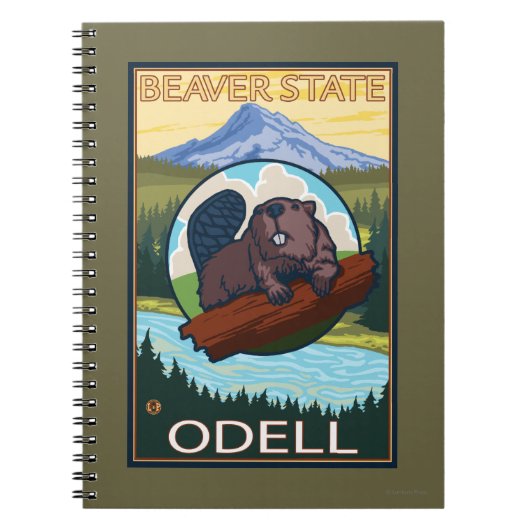 Biber & Mt. Hood - Odell, Oregon Notizblock (Vorderseite)