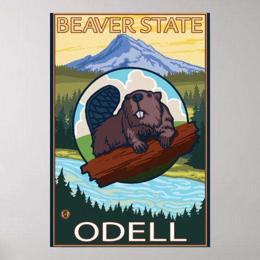Biber & Mt. Hood - Odell, Oregon Poster (Vorne)