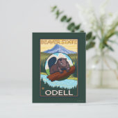 Biber & Mt. Hood - Odell, Oregon Postkarte (Stehend Vorderseite)