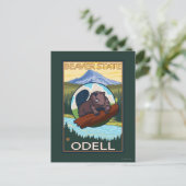 Biber & Mt. Hood - Odell, Oregon Postkarte (Stehend Vorderseite)