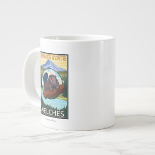 Biber & Mt. Hood - Welches, Oregon Jumbo-Tasse