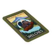 Biber & Mt. Hood - Welches, Oregon Magnet (Rechte Seite)