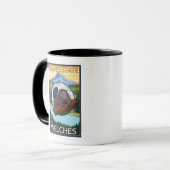 Biber & Mt. Hood - Welches, Oregon Tasse (Vorderseite Links)