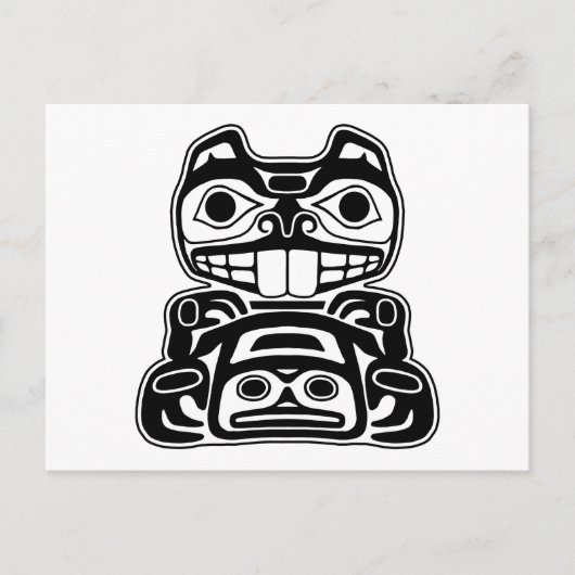 Biber Native American Design Postkarte (Vorderseite)