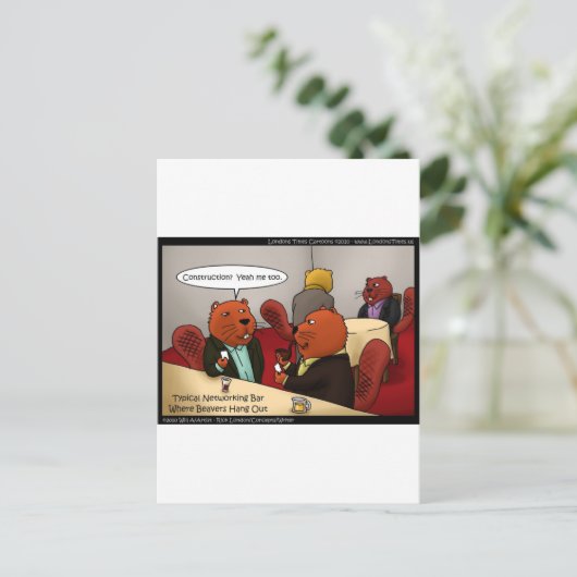 Biber Networking Funny gibt T-Shirts & Cards Postkarte (Stehend Vorderseite)