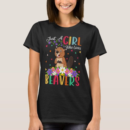 Biber nur ein Mädchen, das Biber Lieben T-Shirt (Vorderseite)