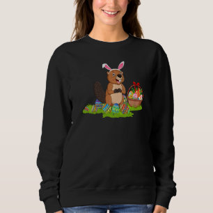Biber Ostereier Jagd Bunny Beaver Ostersund Sweatshirt
