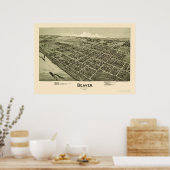 Biber, PA Panorama Karte - 1900 Poster (Küche)