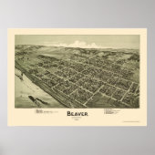 Biber, PA Panorama Karte - 1900 Poster (Vorne)