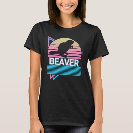 Biber Retro T-Shirt (Vorderseite)