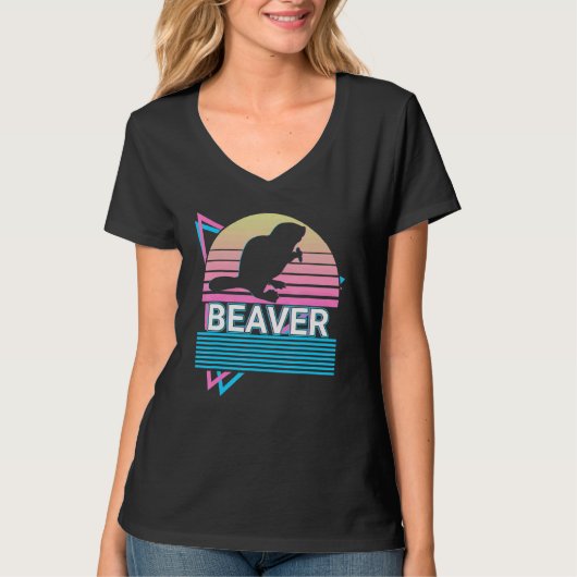 Biber Retro T-Shirt (Vorderseite)