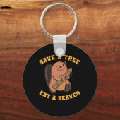 Biber Rettete einen Baumfresser Schlüsselanhänger (Vorderseite)