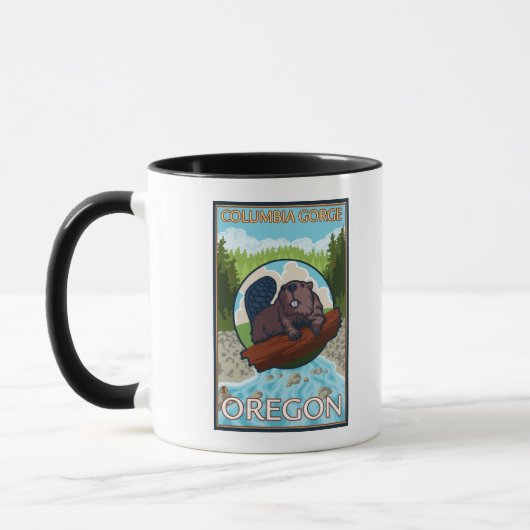Biber & River - Columbia Gorge, Oregon Tasse (Links)