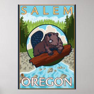 Biber & River - Salem, Oregon Poster