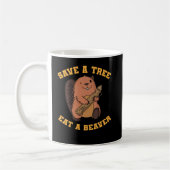 Biber Save a Tree Eat Beaver Kaffeetasse (Links)