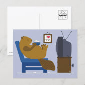 Biber schaut TV Postkarte (Vorne/Hinten)