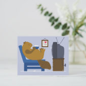 Biber schaut TV Postkarte (Stehend Vorderseite)